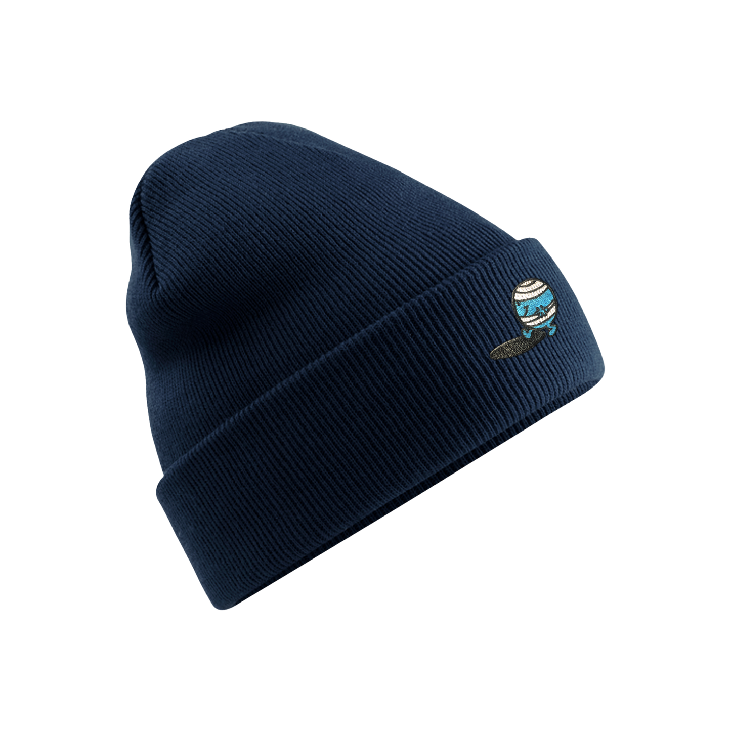 Bonnet brodé Monsieur Malchance bleu marine