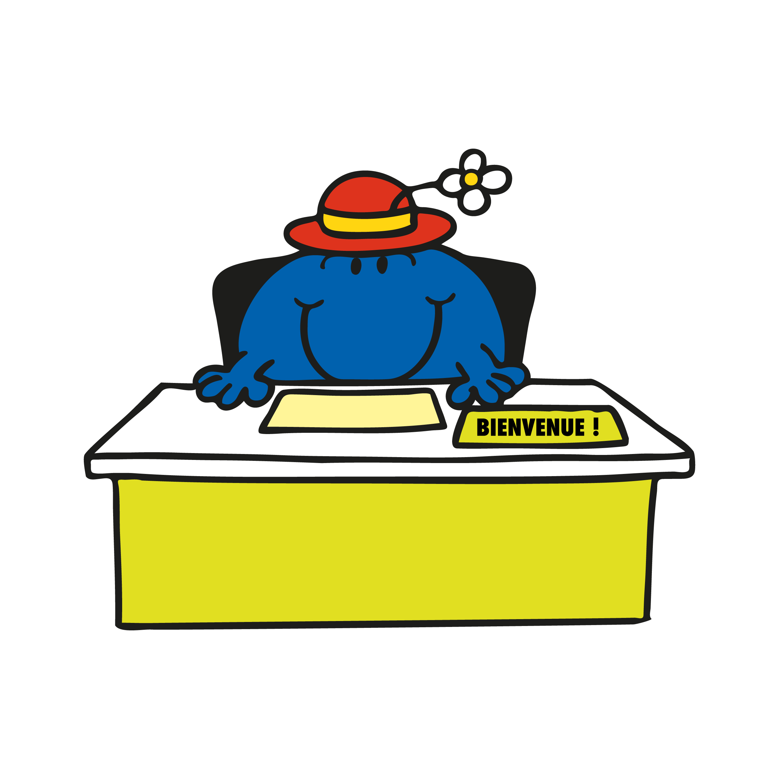 monsieur madame personnage sur bureau